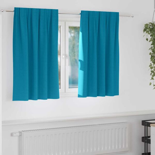 vidaXL Blackout Curtains with Rings 2 pcs Turquoise 140 x 140 cm