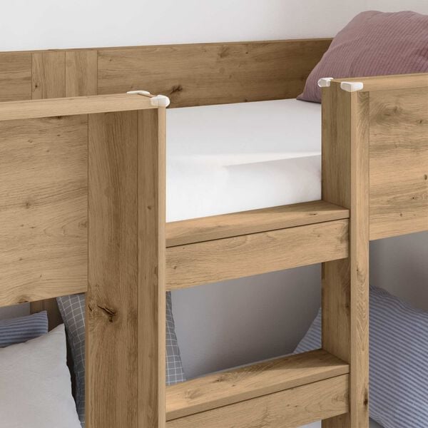 vidaXL Bunk Bed for Kids Artisan Oak 75 x 190 cm Engineered Wood