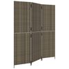 vidaXL Room Divider 3 Panels Grey Poly Rattan