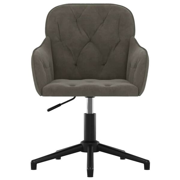 vidaXL Office Chair Dark Grey 56 x 61.5 x 72 cm Velvet