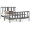 vidaXL Bed Frame without Mattress Grey 140x200 cm Solid Wood Pine