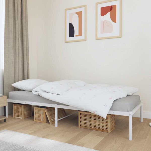 vidaXL Metal Bed Frame without Mattress White 80x200cm