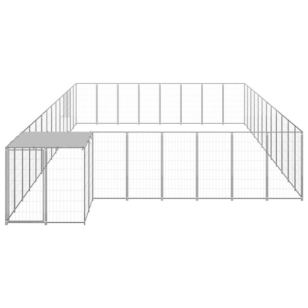 vidaXL Dog Kennel Silver 30.25 m&sup2; Steel