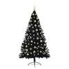 vidaXL Artificial Pre-lit Christmas Tree Black 180 cm PVC