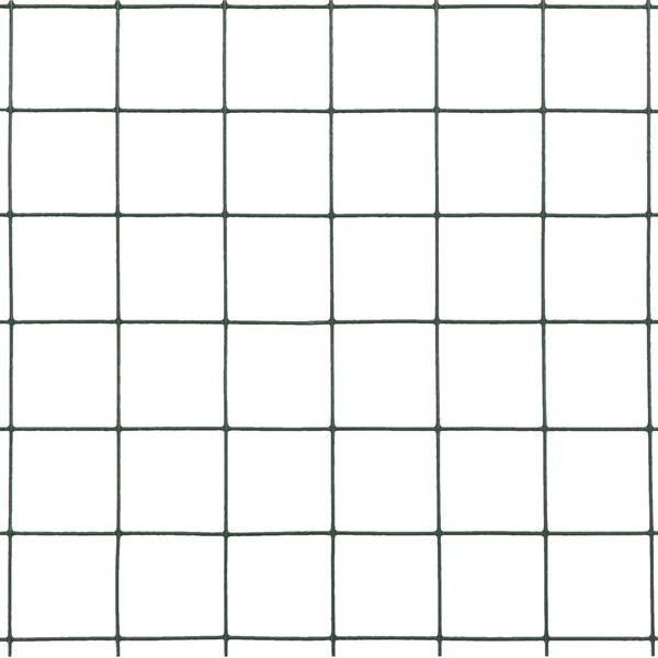 vidaXL Chicken Wire Fence Steel with PVC Coating 10x0.5 m Green