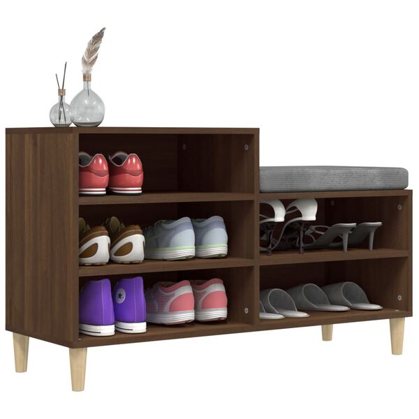 vidaXL Shoe Cabinet Brown Oak 102x36x60 cm Engineered Wood