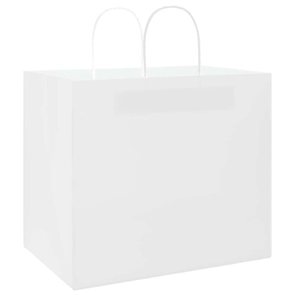 vidaXL Paper Bags 250 pcs with Handles White 32x22x28 cm