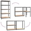 vidaXL 5-Layer Shelves 3 pcs Anthracite Steel&Engineered Wood