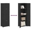 vidaXL Garden Storage Cabinet Black 59x40x180 cm Poly Rattan