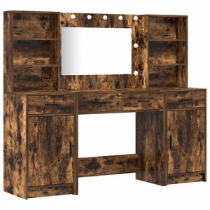 vidaXL Dressing Table Set 3 pcs Smoked Oak Engineered Wood