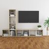 vidaXL 3 Piece TV Cabinet Set White and Sonoma Oak Engineered Wood