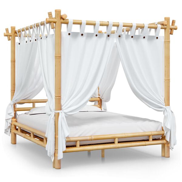 vidaXL Canopy Bed without Mattress 160x200cm Bamboo