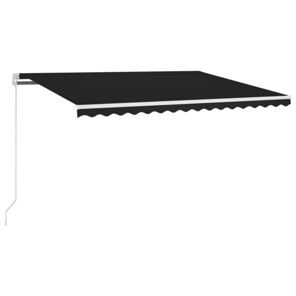 vidaXL Manual Retractable Awning with LED 450x350 cm Anthracite