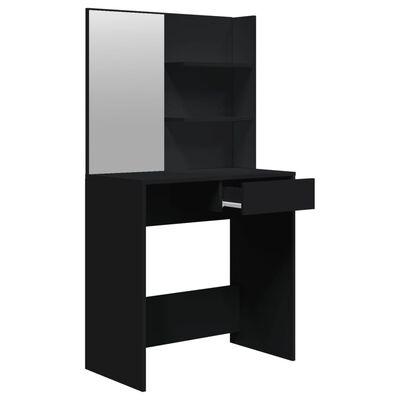 vidaXL Dressing Table Set Black 74.5x40x141 cm