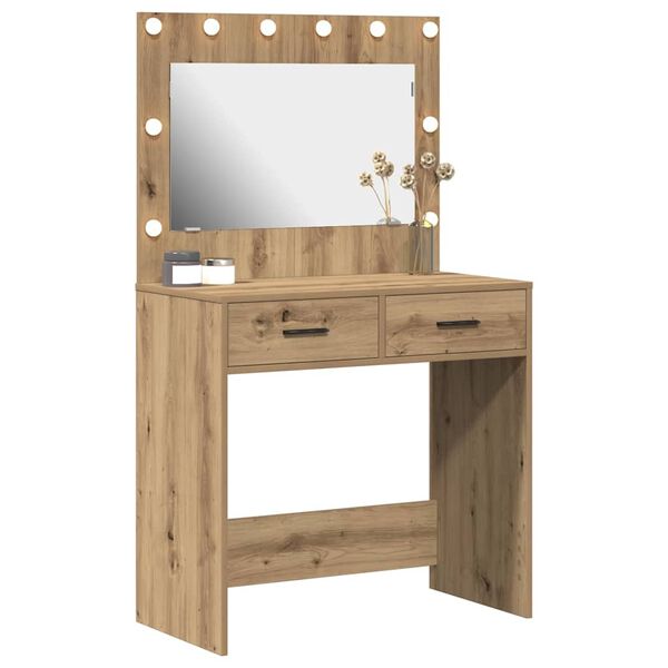vidaXL Dressing Table Artisan oak 78.5 x 41 x 135 cm Engineered wood