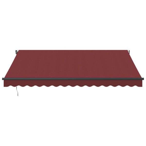 vidaXL Automatic Retractable Awning with LEDs Burgundy 400x350 cm