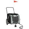 vidaXL Pet Bike Trailer Grey and Black Oxford Fabric and Iron