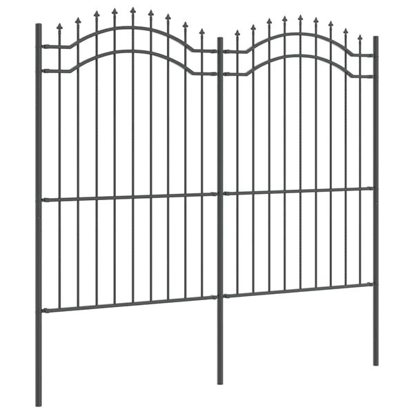 vidaXL Garden Fence Grey 240 x 215 cm Powder-coated steel