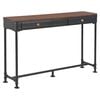 vidaXL Console Table | Brown and Black | Solid Fir Wood and Metal Frame