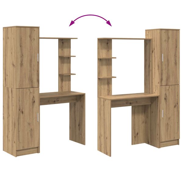 vidaXL Desk 2 pcs Artisan Oak