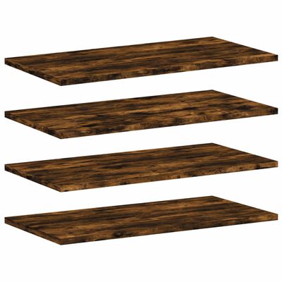 vidaXL Wall Shelves 4 pcs Smoked Oak 60x30x1.5 cm Engineered Wood