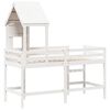 vidaXL Loft Bed with Ladder and Roof without Mattress White 80x200 cm