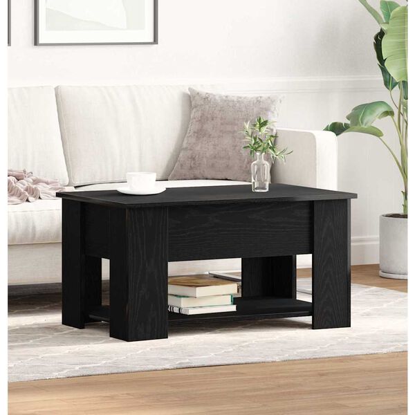 vidaXL Coffee Table Black Oak 79 x 49 x 41 cm Engineered Wood