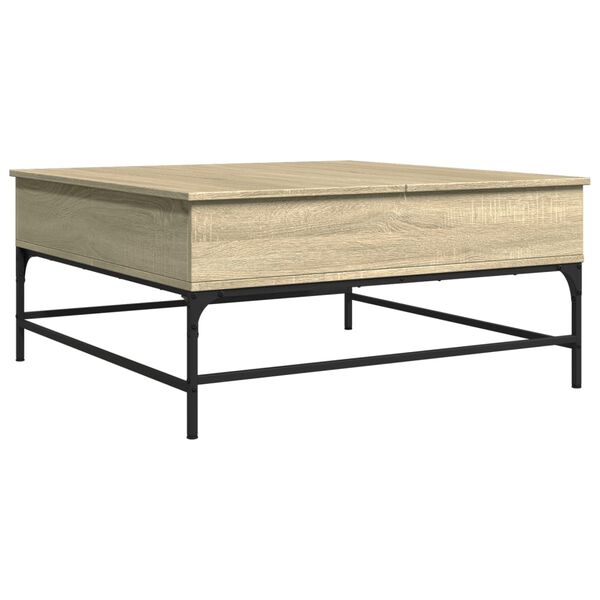 vidaXL Coffee Table Sonoma Oak 95x95x45 cm Engineered Wood and Metal