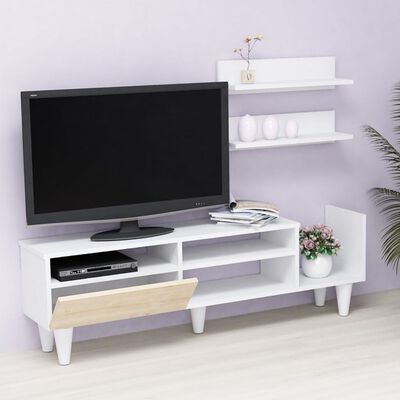 Homemania TV Stand Set Lena 148.2x29.5x45 cm White and Oak