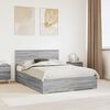 vidaXL Bed Frame with Drawer Grey Sonoma 140 x 190 cm Engineered Wood