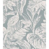 DUTCH WALLCOVERINGS Wallpaper Rebecca Grey and White