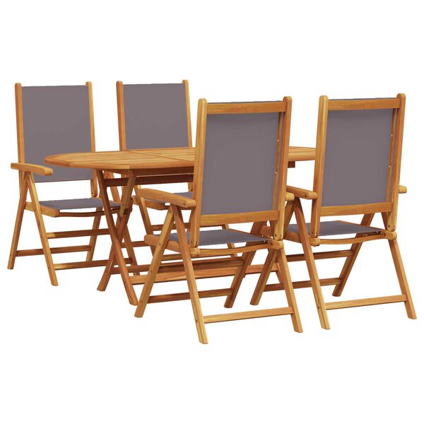 vidaXL Garden Dining Set Folding 5 pcs Anthracite Solid acacia wood