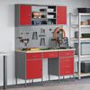 vidaXL Work Cabinet with Drawer 8 pcs Red Engineered Wood and Steel