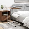 vidaXL Side Table with Wheels White 55x35x70 cm Engineered Wood
