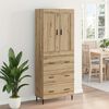 vidaXL Highboard with Drawer 2 pcs Artisan Oak Engineered Wood
