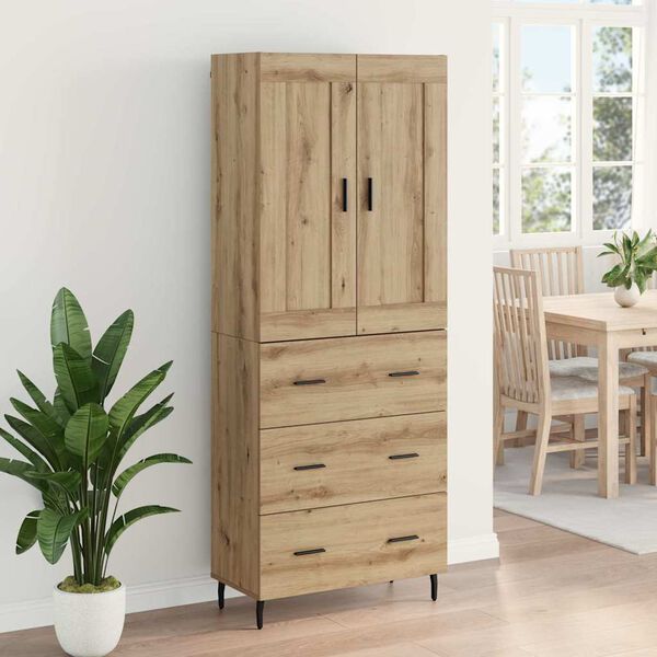 vidaXL Highboard with Drawer 2 pcs Artisan Oak Engineered Wood