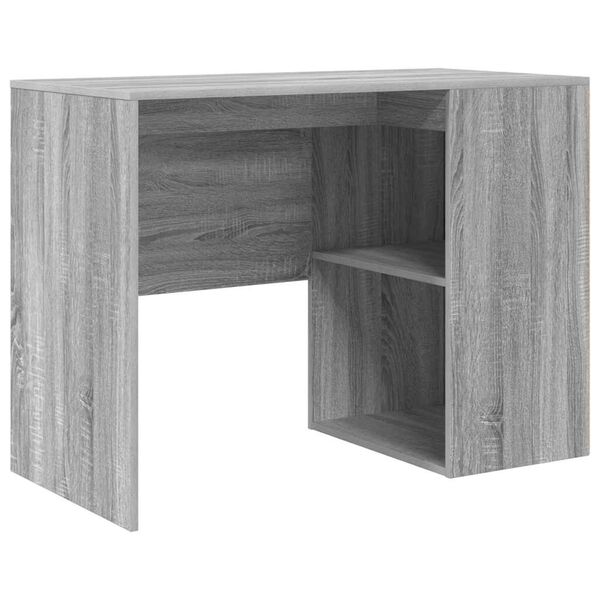 vidaXL Desk with Shelf Grey Sonoma 102 x 50 x 75 cm Engineered Wood