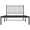 vidaXL Metal Bed Frame without Mattress with Headboard Black 100x190cm