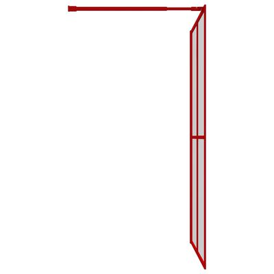 vidaXL Walk-in Shower Wall with Clear ESG Glass Red 140x195 cm