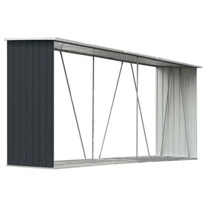 vidaXL Garden Log Storage Shed Galvanised Steel 330x84x152 cm Anthracite