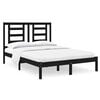 vidaXL Bed Frame without Mattress Black 120x190 cm Solid Wood