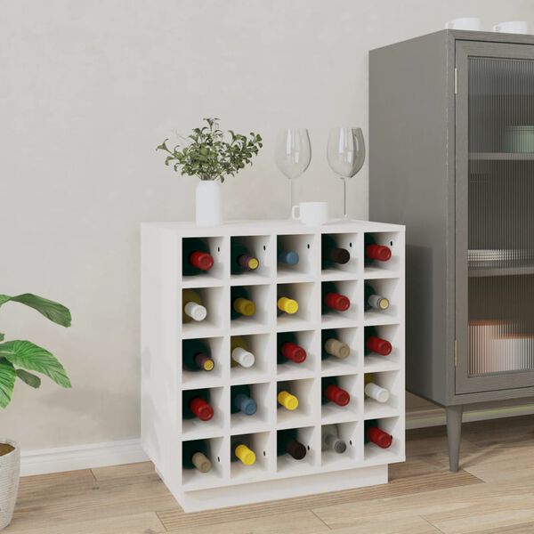 vidaXL Wine Cabinet White 55.5x34x61 cm Solid Wood Pine