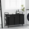 vidaXL Laundry Basket 3 Compartments with Shelf Black Oak