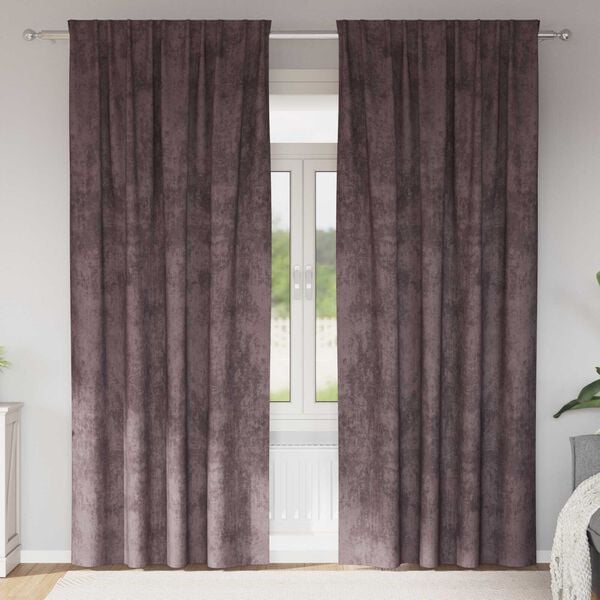 vidaXL Velvet Curtains with Curtains 2 pcs Brown 260 x 140 cm Velvet