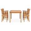 vidaXL 5 Piece Garden Dining Set Solid Teak Wood