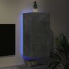 vidaXL TV Wall Cabinet with LED Lights Concrete Grey 40.5x35x80 cm