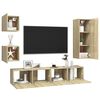 vidaXL 5 Piece TV Cabinet Sets Sonoma Oak Engineered Wood