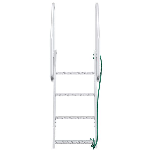 vidaXL 4-Step Dock Ladder Silver 58 x 77 x 166 cm Aluminium