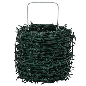 vidaXL Barbed Wire Green 500 m PVC-coated Steel