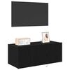 vidaXL TV Wall Cabinet Black Oak 80 x 35 x 31 cm Engineered Wood